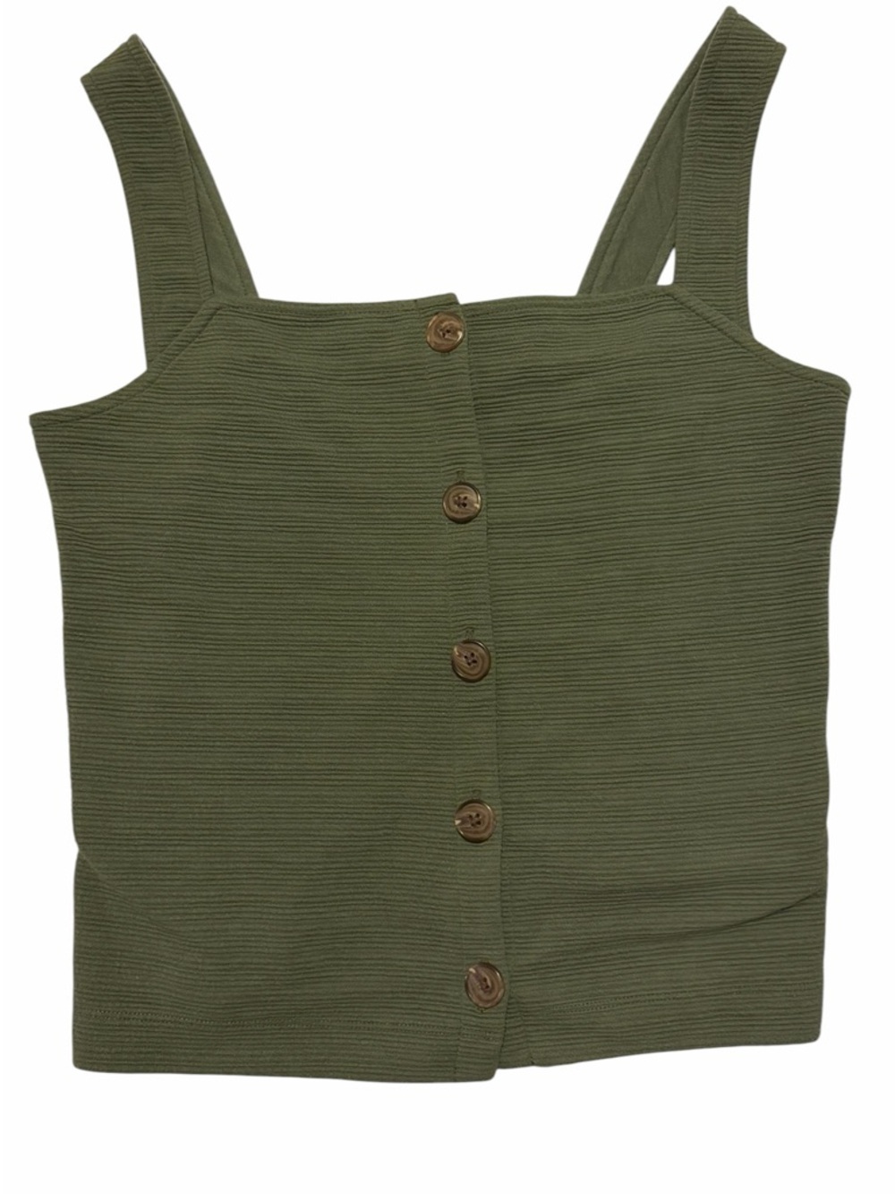 J. Crew Olive Ribbed Button-Front Camisole (006)